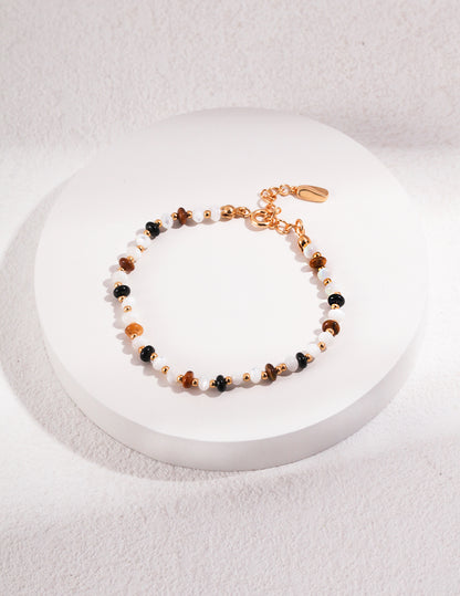 Pure Silver Tiger's Eye Stone Bracelet