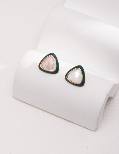 Triangle Edged Pure Silver Earrings