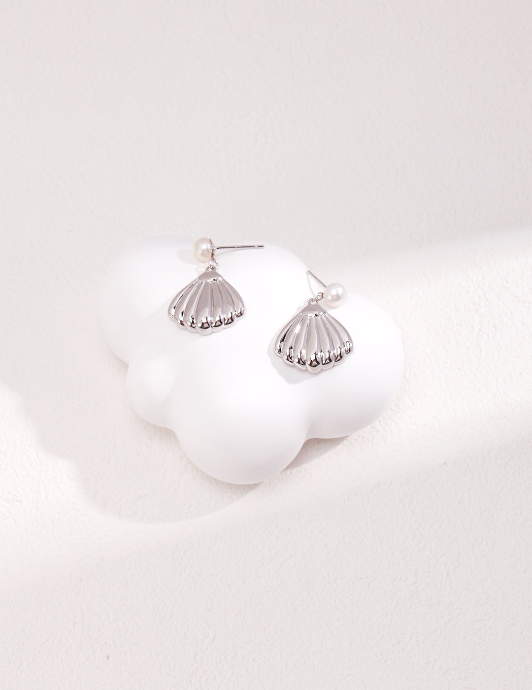 Pure Silver Pearl Shell Earrings