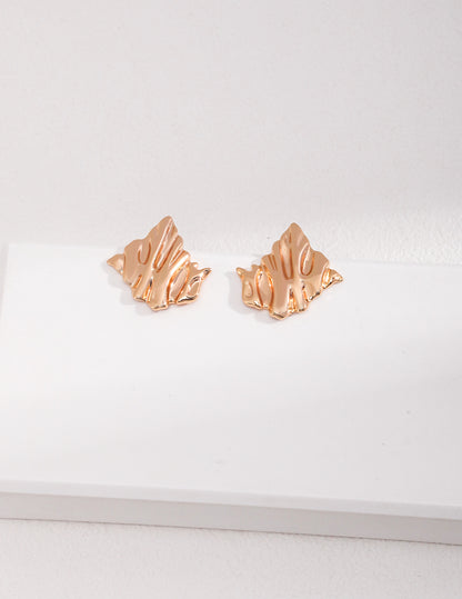 Autumn Leaf Sterling Silver Ear Studs