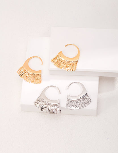 Fan-shaped Tassel Earrings