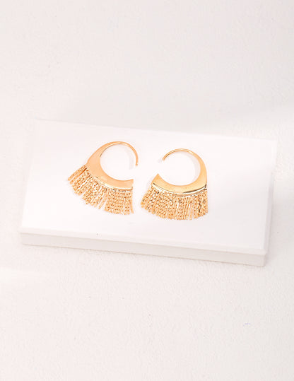 Fan-shaped Tassel Earrings