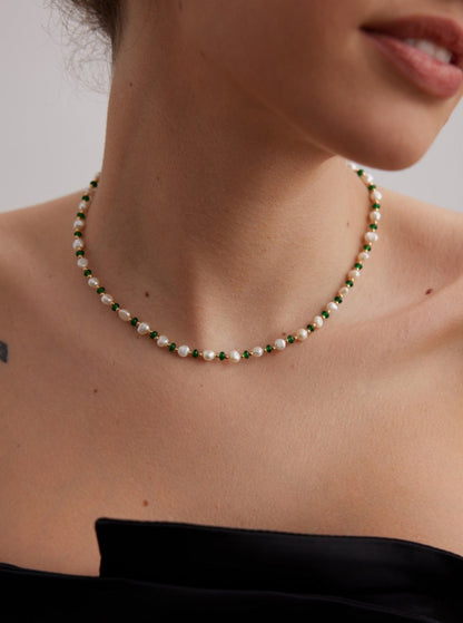 Pearl Emerald Necklace