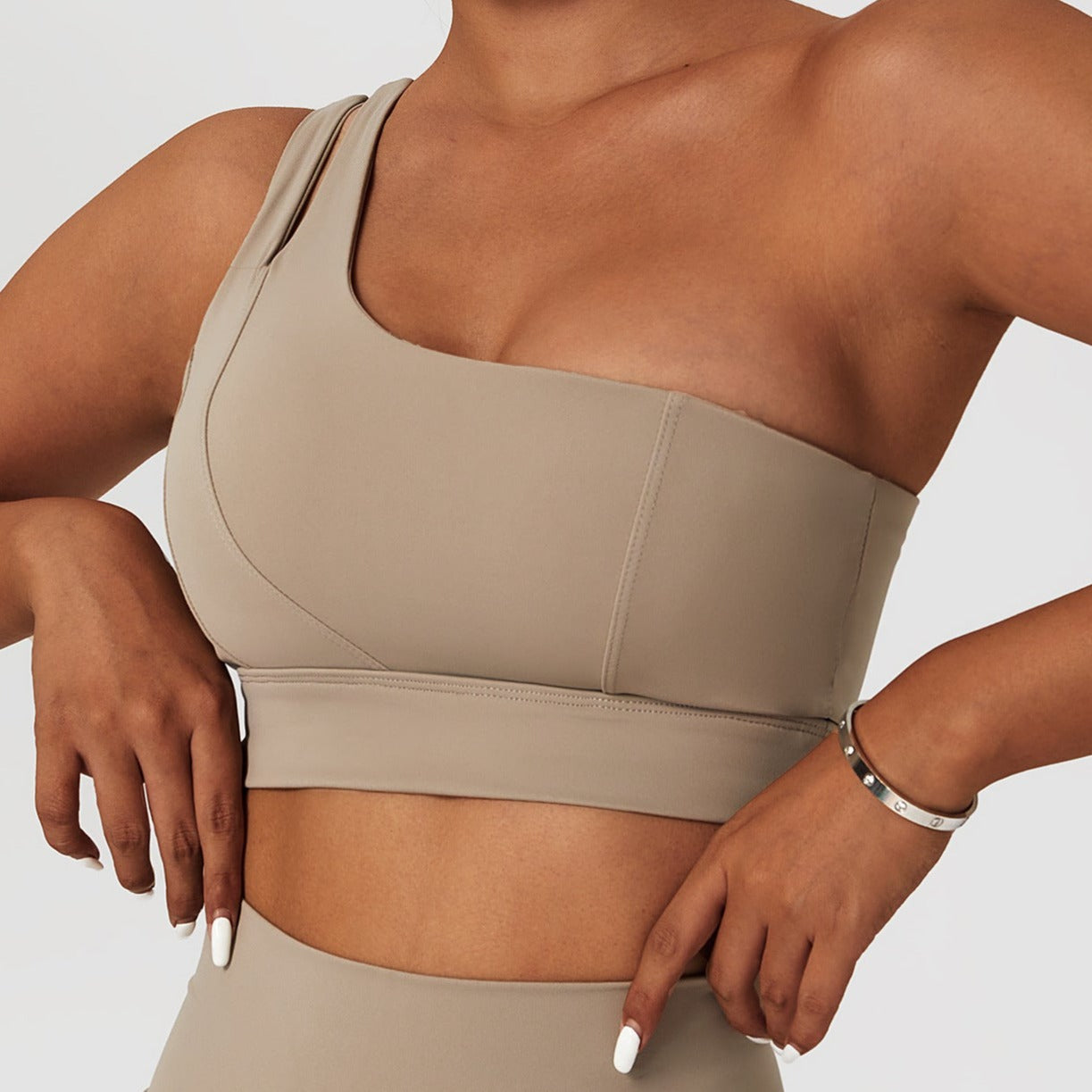 One Shoulder Yoga Bra