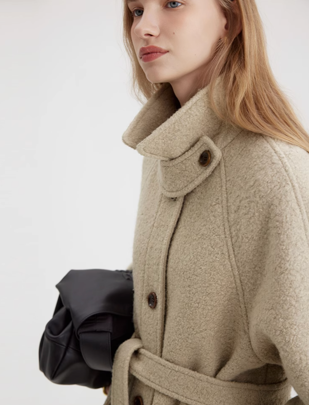 30% Wool Lapel Circle Texture Coat