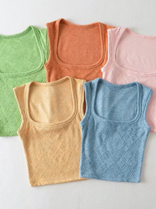 Summer Slimming Knit Vest with Wide Straps