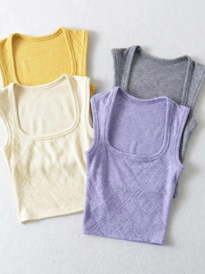 Summer Slimming Knit Vest with Wide Straps