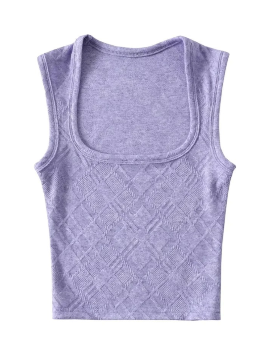 Summer Slimming Knit Vest with Wide Straps