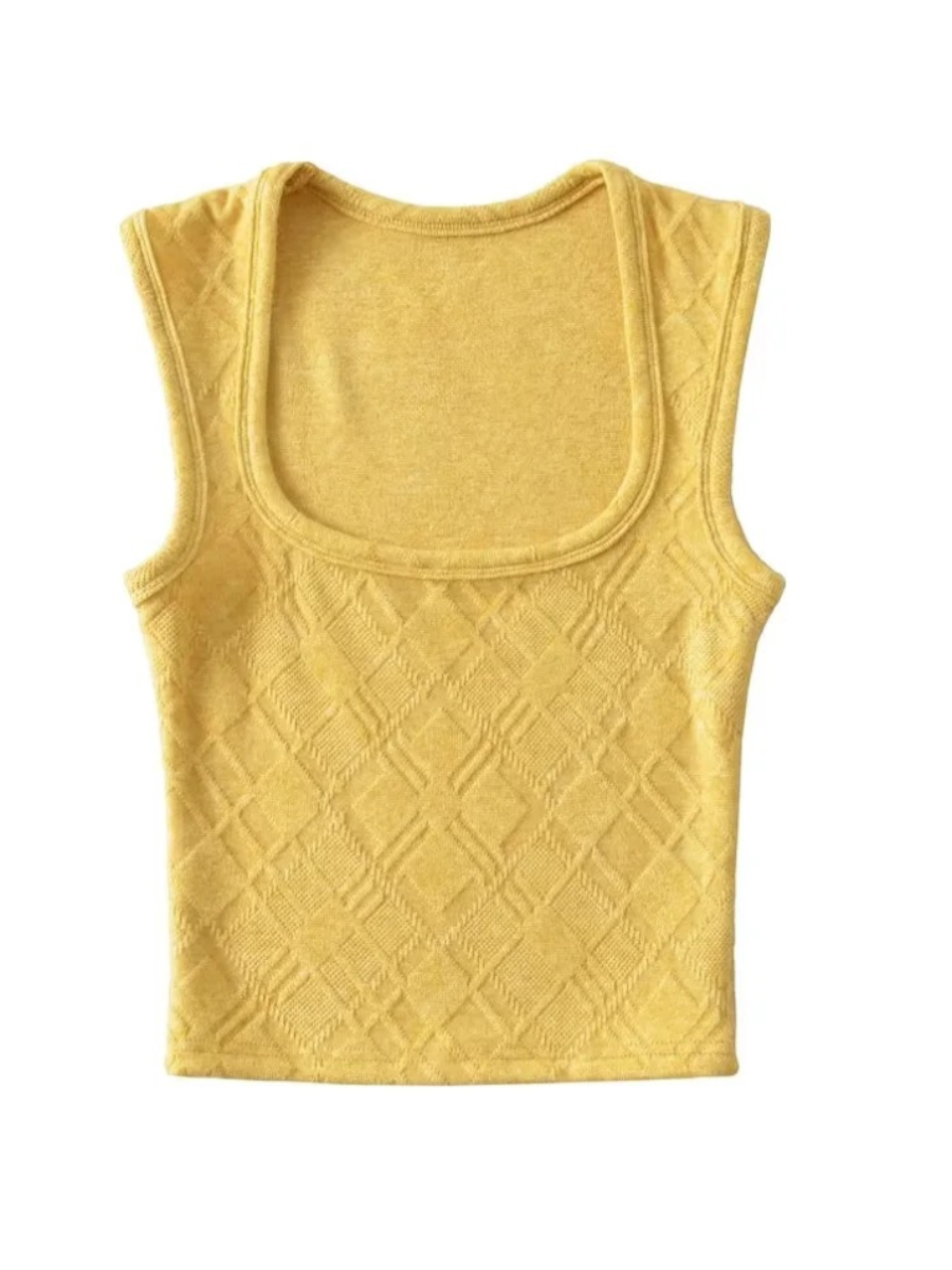 Summer Slimming Knit Vest with Wide Straps