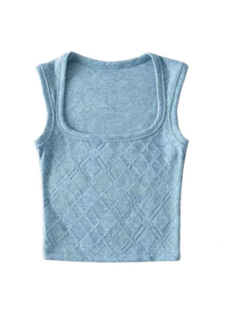 Summer Slimming Knit Vest with Wide Straps