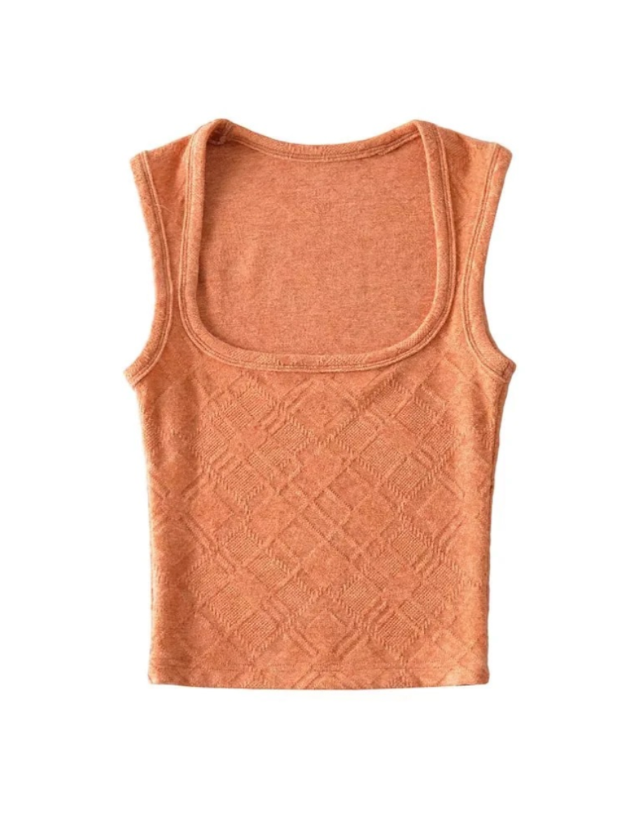 Summer Slimming Knit Vest with Wide Straps