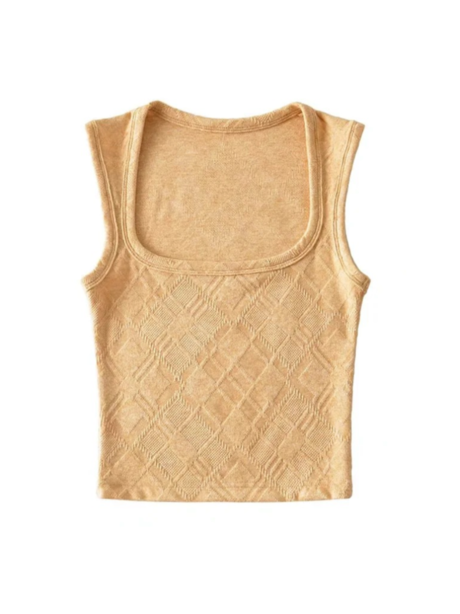 Summer Slimming Knit Vest with Wide Straps