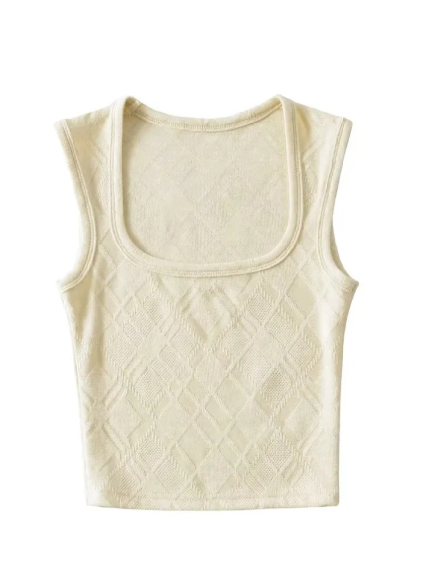 Summer Slimming Knit Vest with Wide Straps