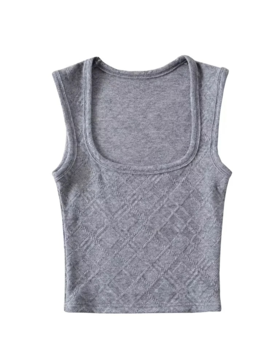 Summer Slimming Knit Vest with Wide Straps